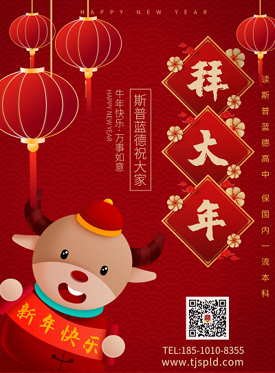 斯普藍(lán)德華僑生學(xué)習(xí)給大家拜年了